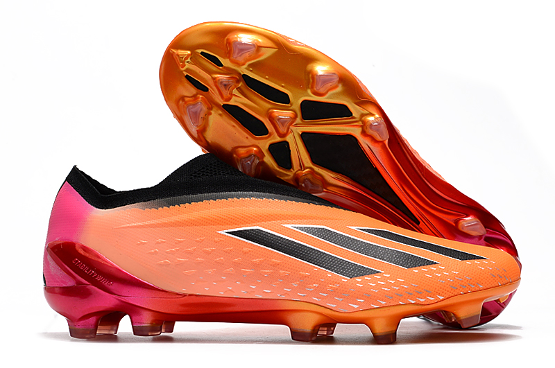 Adidas X Speedportal + Firm Ground Cleats - Stylish Pink Orange Black Cleats