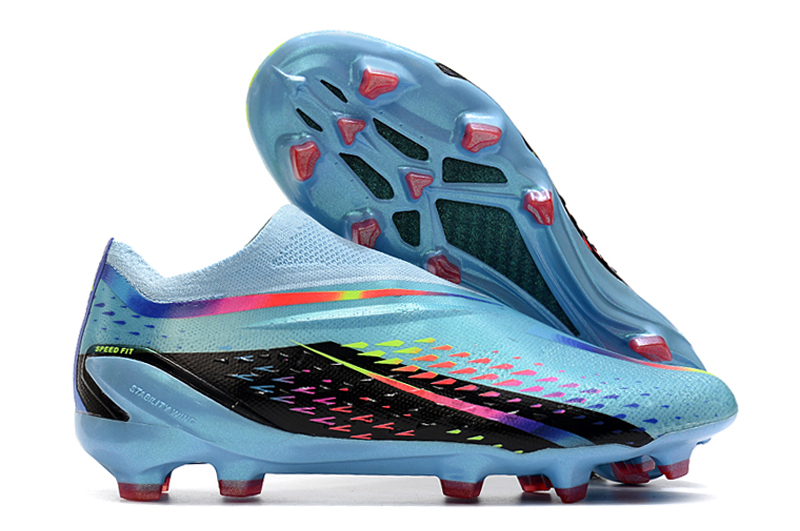 Adidas X Speedportal + Al Rihla Firm Ground Cleats - Clear Aqua Solar Red Power Blue