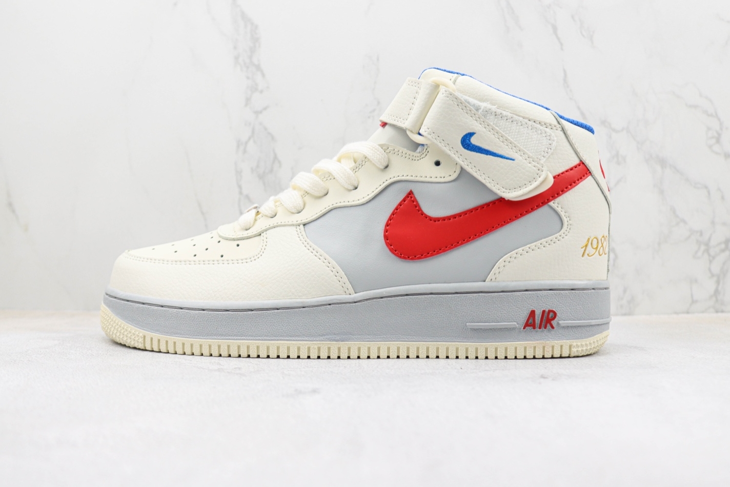 Nike Air Force 1 07 Mid Toffee Light Grey Red Blue CW0088-928 - Buy Online Now!