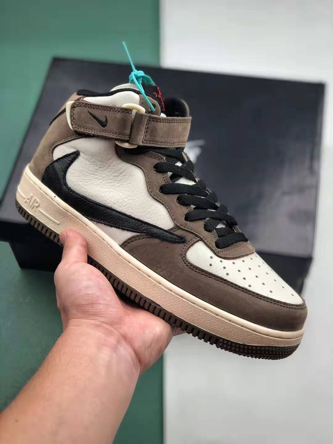 Travis Scott x Nike Air Force 1 Mid 07 Beige Brown White - Limited Edition Shoes