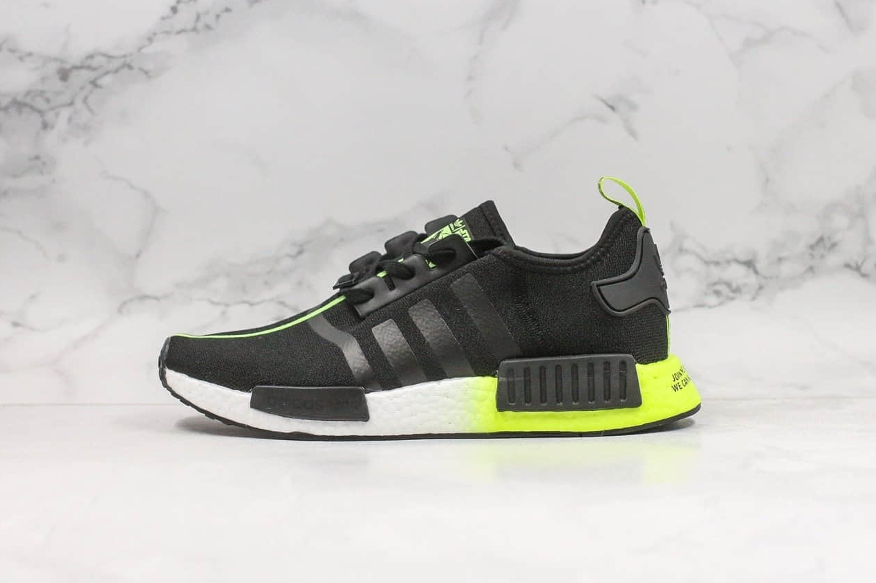 Adidas NMD R1 Boost Core Black White Green FW2283 - Stylish Sneakers for Ultimate Comfort.