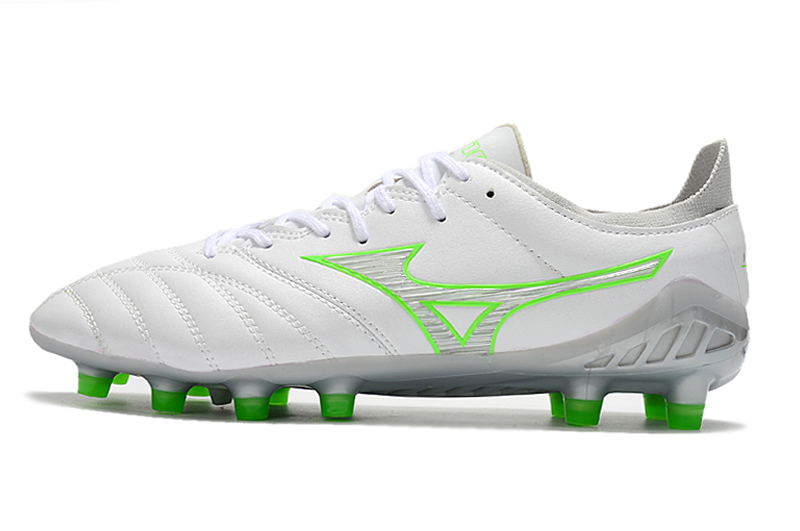 Mizuno Morelia Neo 3 FG Football Boots - White Green | Lightweight & High Performance