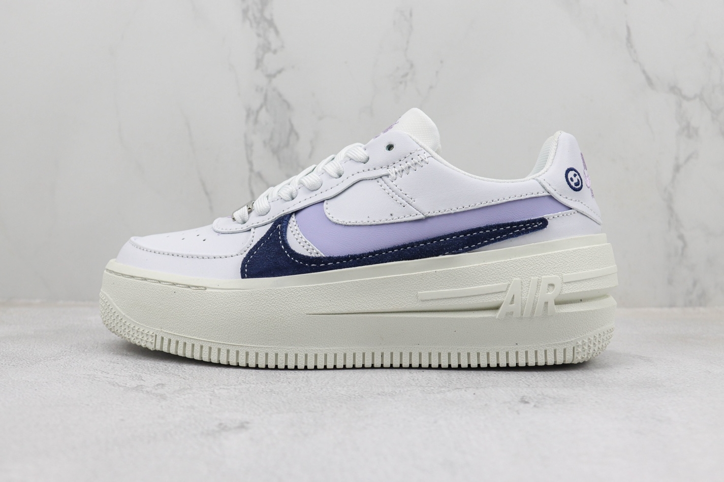 Nike Air Force 1 PLT.AF.ORM Summit White Oxygen Purple Sail Midnight Navy FD0382-121 - Stylish and Versatile Sneakers