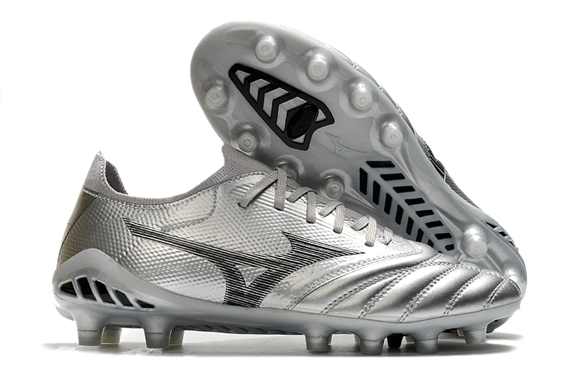 Mizuno Morelia Neo III Made in Japan FG DNA - Silver Black Cool Grey | Ultimate Football Boots