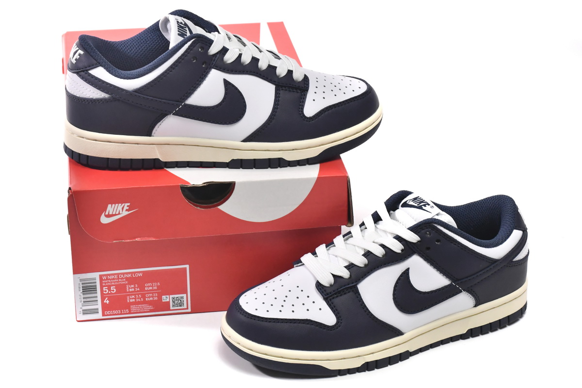 Nike Dunk Low 'Vintage Navy' DD1503-115 - Classic Retro Sneaker in Stylish Navy Blue | Limited Edition