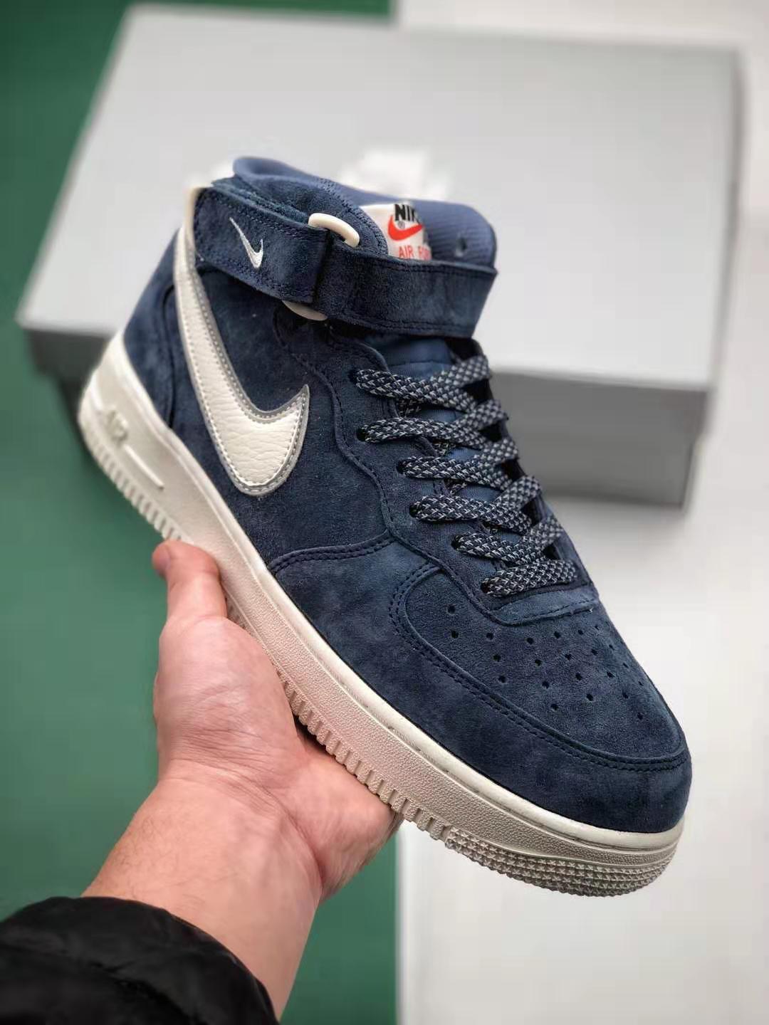 Nike Air Force 1 Mid Suede Navy Blue White AA1118-007 | Shop Now!
