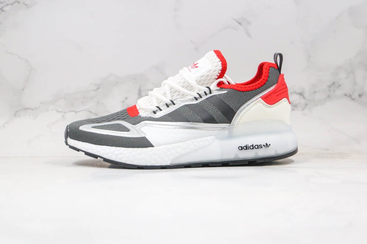 Adidas ZX 2K Boost J 'Mars Exploration White Gray Red FX8774-Fresh Colorway for Kids' Sneakers
