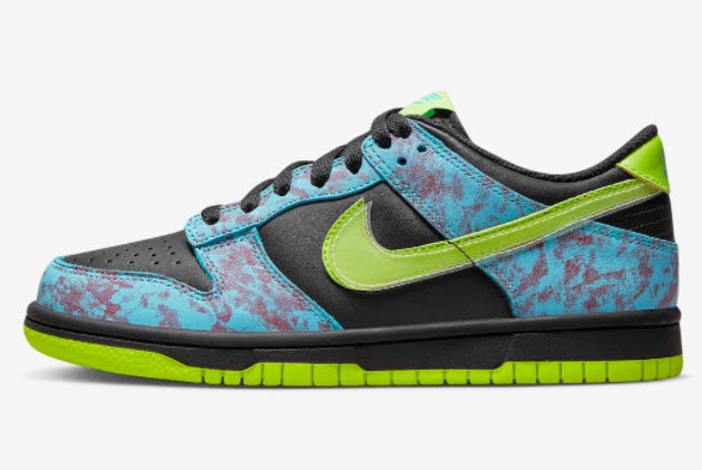 Nike Dunk Low GS 'Acid Wash' Multi-Color/Volt-Black-Baltic Blue DV1694-900 - Buy Now at [Website Name]!