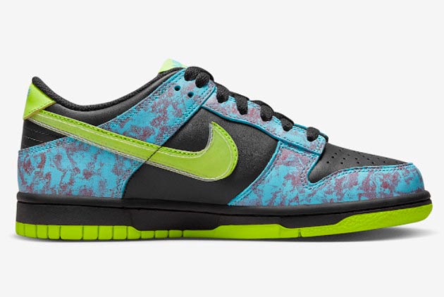 Nike Dunk Low GS 'Acid Wash' Multi-Color/Volt-Black-Baltic Blue DV1694-900 - Buy Now at [Website Name]!