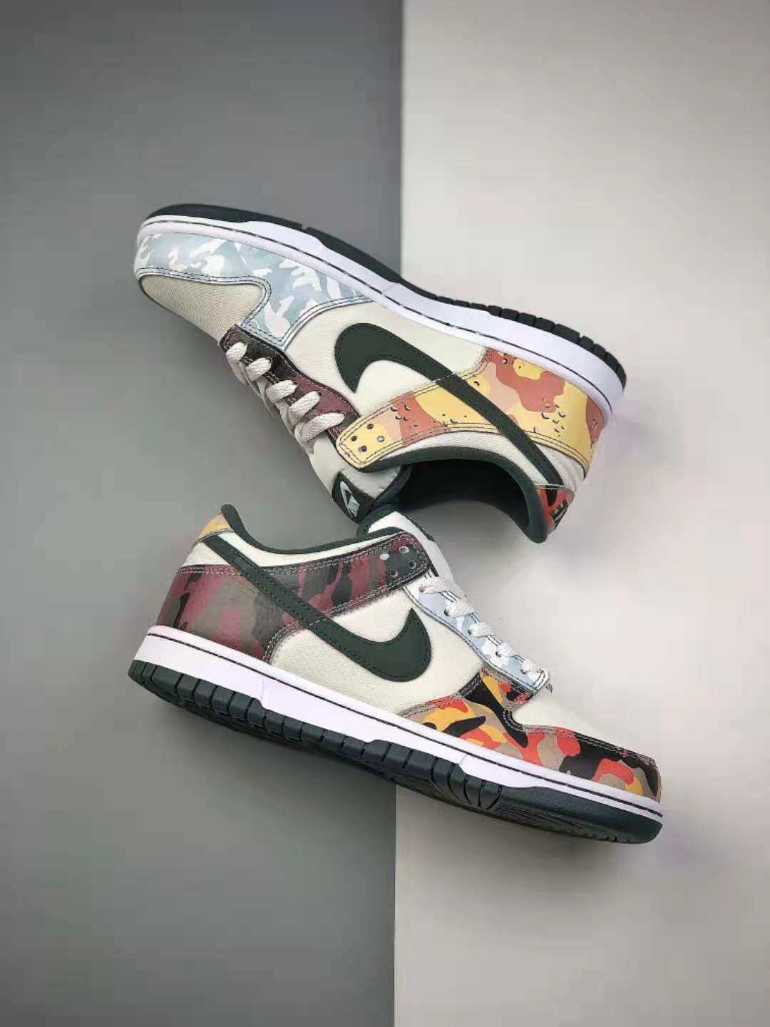 Nike SB Dunk Low SE Sail Vintage Green Total Orange White DH0957-100 - Shop the Latest Nike SB Dunk Low SE Sneakers at Competitive Prices!