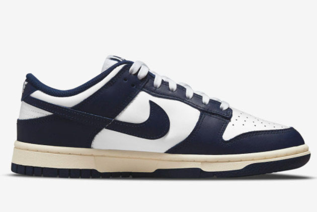 Nike Dunk Low 'Vintage Navy' White/Midnight Navy DD1503-115 - Shop Now!