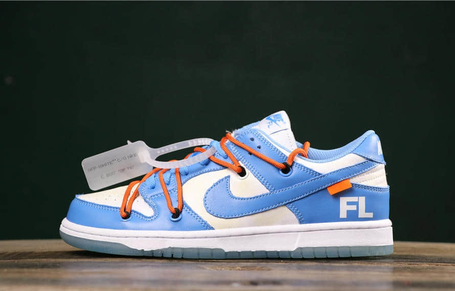 2019 OFF WHITE x Futura x Nike Dunk Low Powder Blue CT0856 70: Iconic Collaboration in Trendy Powder Blue Shade