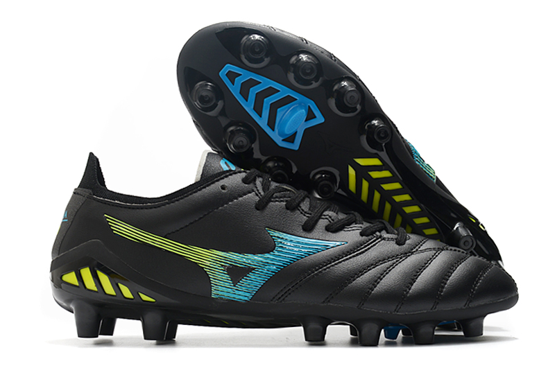 Mizuno Morelia Neo III Cyber Beta Japan FG Black Blue Soccer Cleats