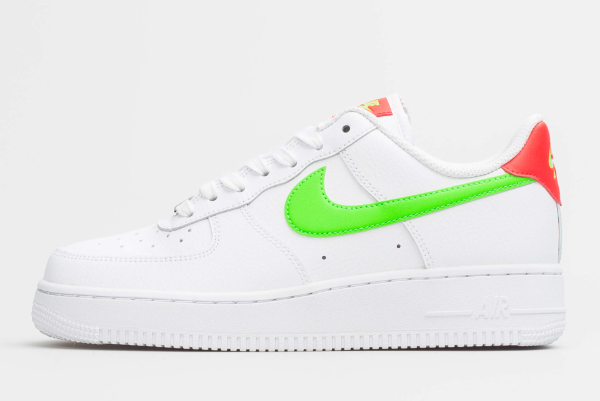 Nike Air Force 1 White/Laser Crimson-Green Strike CT4328-100 - Stylish Design and Unmatched Comfort