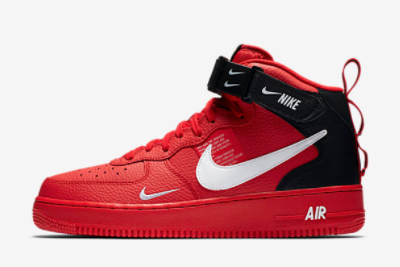 Nike Air Force 1 Mid '07 LV8 Red/Black-White 804609-605: Stylish and Sleek Sneakers