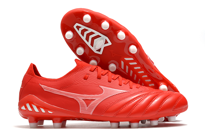 Mizuno Morelia Neo III Beta Japan FG Soccer Cleats High Risk Red - Top-Grade Performance for Ultimate Field Dominance
