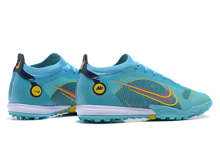 Nike Mercurial Vapor 14 Academy TF Turf Soccer Shoes - Chlorine Blue Laser Orange Marina | Premium Performance for Turf Matches