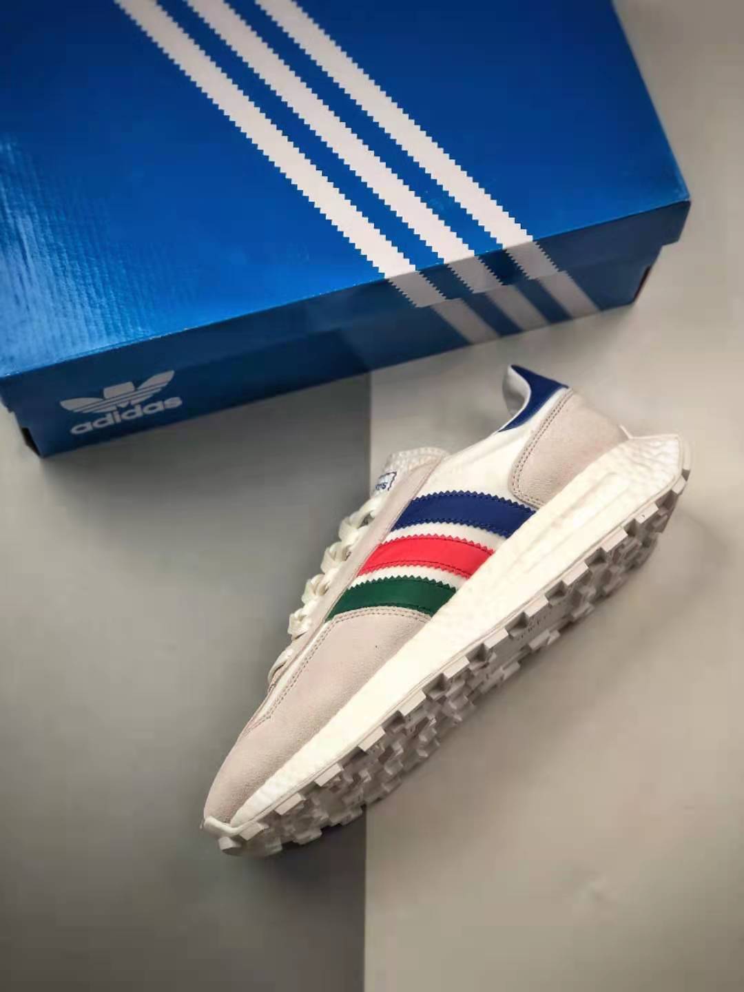 Adidas Racing 1 Boost Prototype Cloud White Blue Red Q47513 - Ultimate Racing Sneaker | Free Shipping