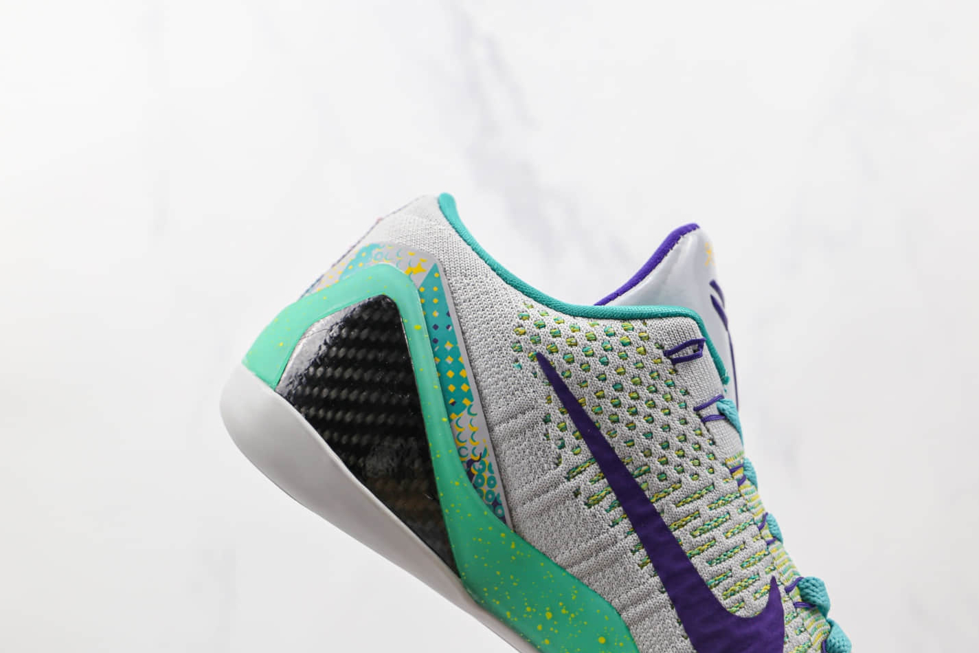 Nike Zoom Kobe 9 IX Grey Green Purple Shoes - 630487-005