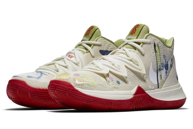 Bandulu x Nike Kyrie 5 Pale Ivory/White CK5836-100 - Unique Collaboration with Handcrafted Aesthetic