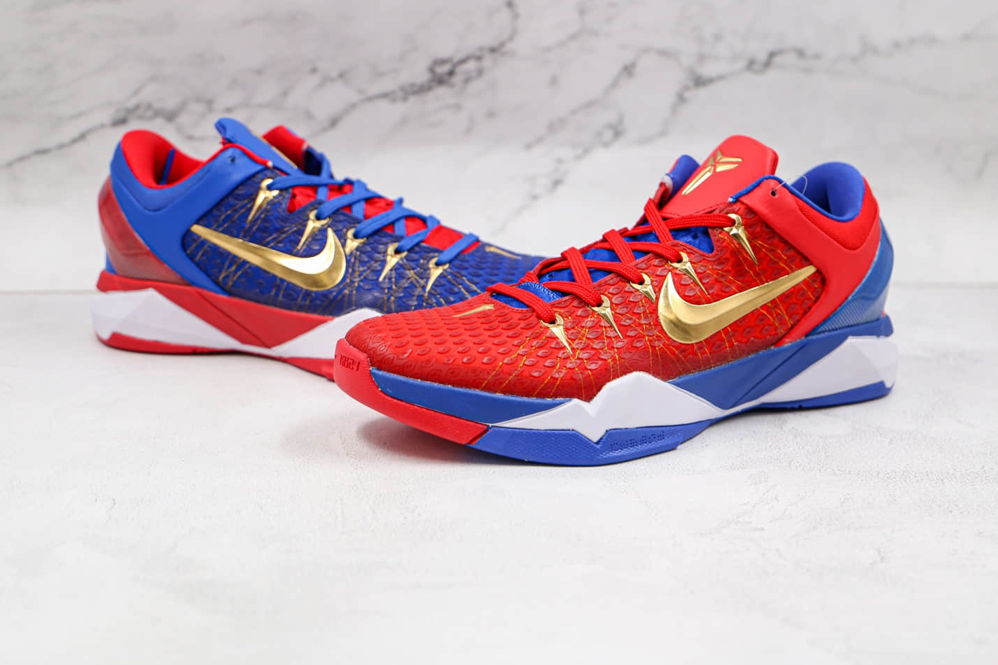 Nike Zoom Kobe VII RLX Red Blue Metallic Gold 488371-406 - Buy Online Now!